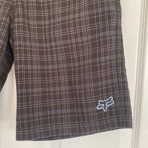 Fox Original Men's Plaid Black/Blue Shorts Size 27 - Picture 5 of 10